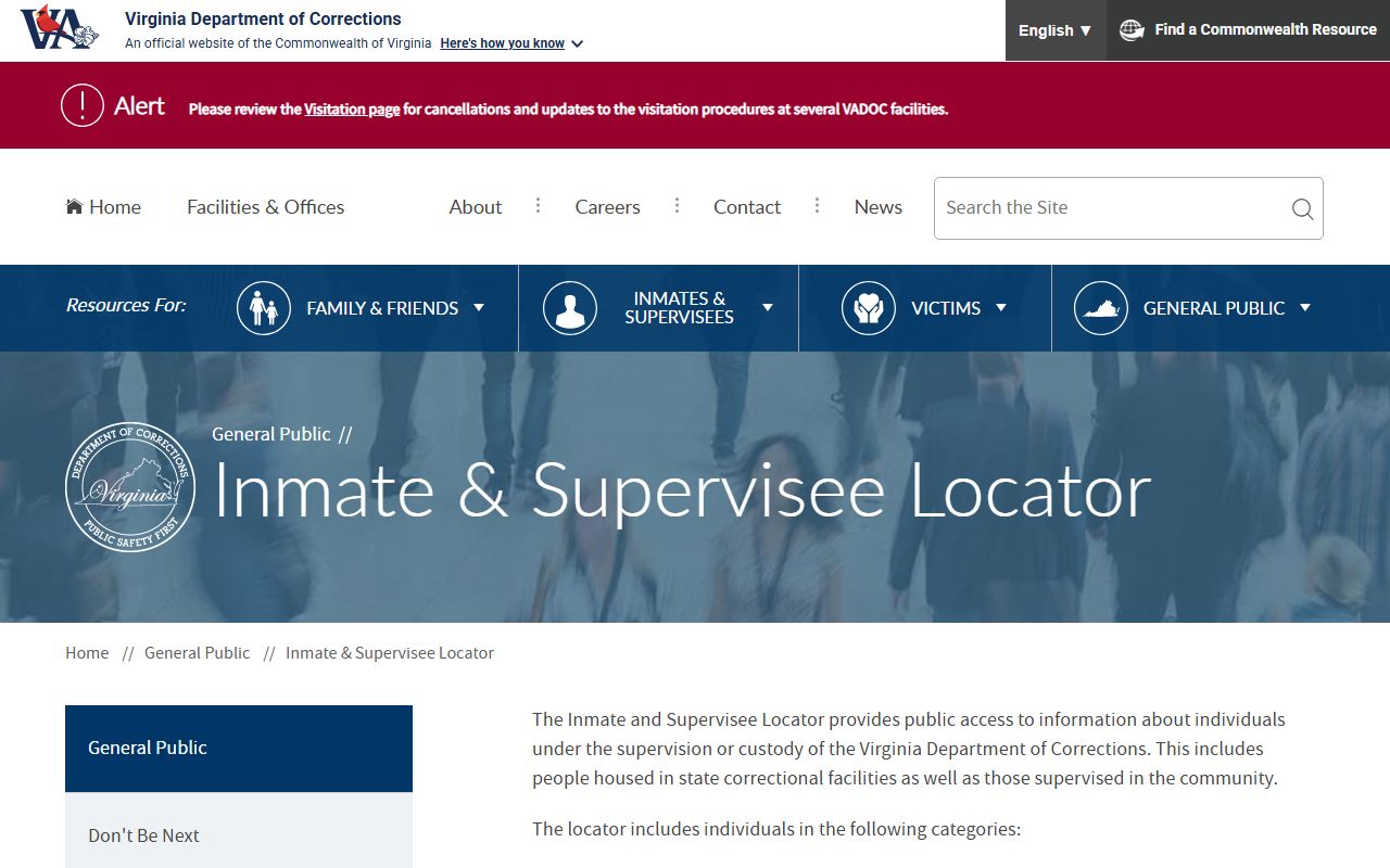 Frederick County inmate population VADOC inmate locator search